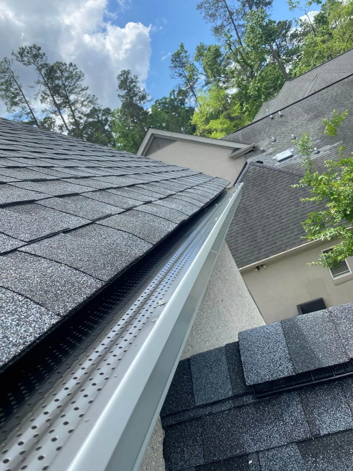 GAF roof replacement with new gutters