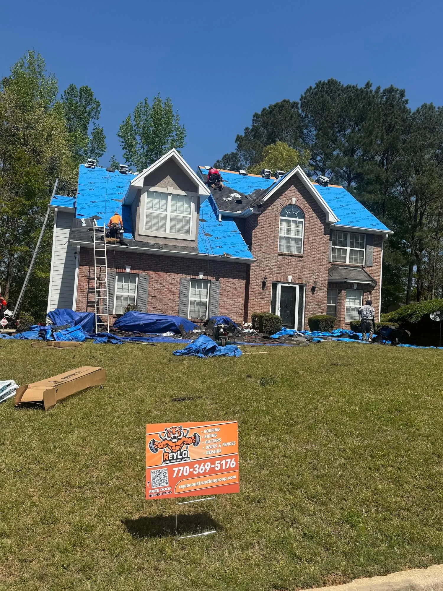 roof installation underway